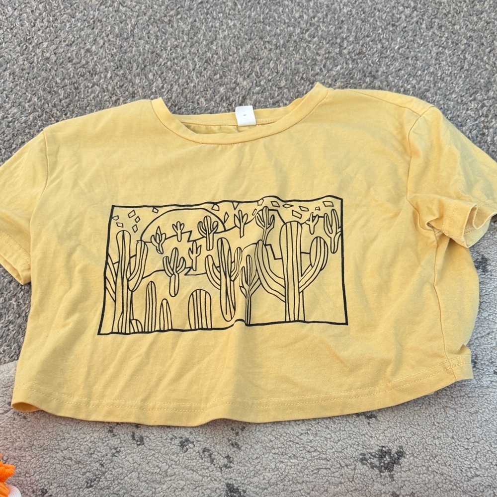 Yellow Kids Cactus Graphic Tee